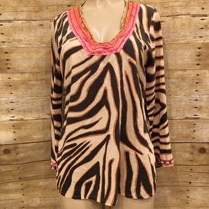 BOSTON PROPER | Animal Print Long Sleeve Size M